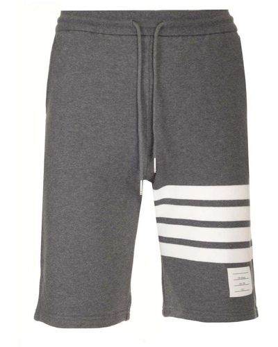 Thom Browne 4-bar Drawstring Shorts - Grey