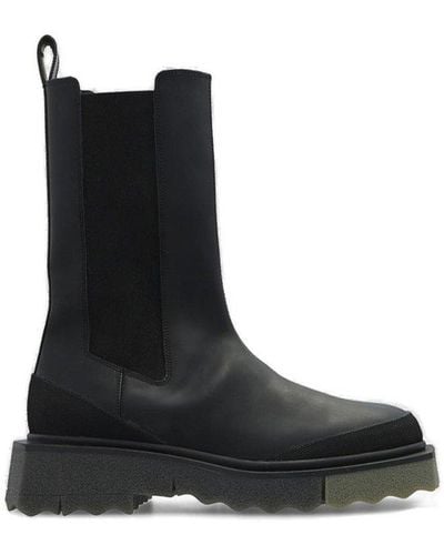 Off-White c/o Virgil Abloh Calf Sponge Leather Chelsea Boots - Black