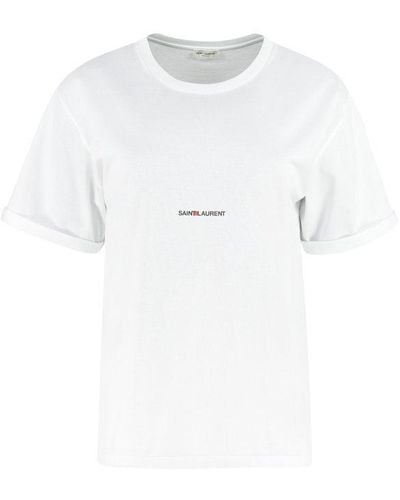 Saint Laurent Logo Crewneck T-shirt - White