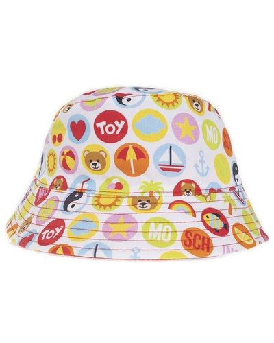 Moschino Patterned Bucket Hat - White