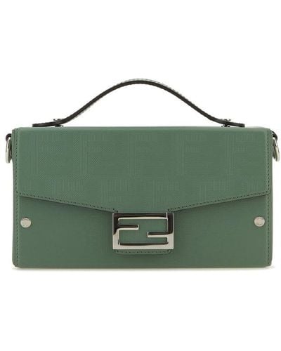 Fendi Baguette Soft Trunk Top Handle Bag - Green