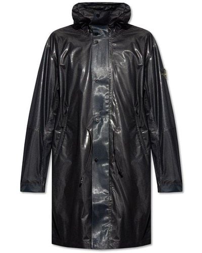 Stone Island Waterproof Coat, - Black