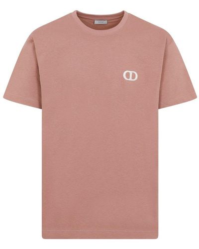 Dior Logo Detailed Crewneck T-shirt - Pink