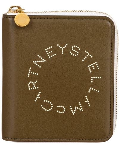 Stella McCartney Logo Perforated Zipped Wallet - Green