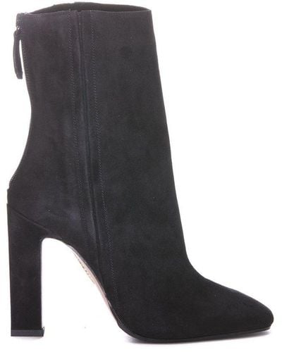 Aquazzura Zipped Heeled Ankle Boots - Black