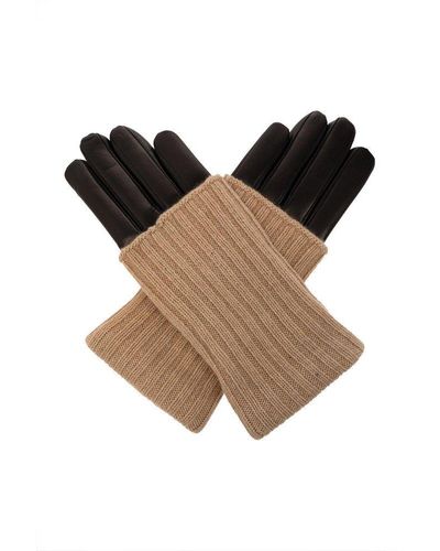 Ferragamo Panelled Gloves - Brown