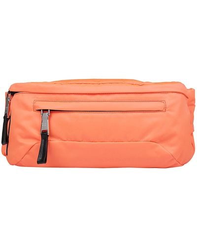 Prada Logo Nylon Belt Bag - Orange