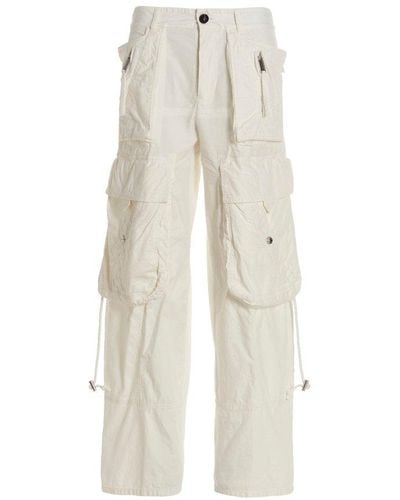 DSquared² Button Detailed Cargo Trousers - White