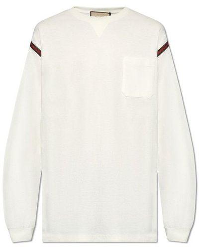 Gucci T-shirt With Long Sleeves, - White