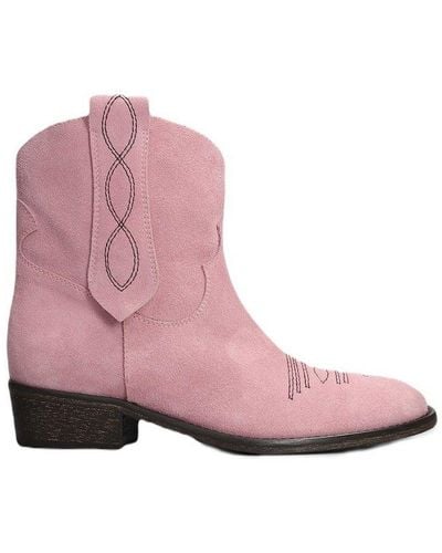 Via Roma 15 Pointed-toe Ankle-length Boots - Pink