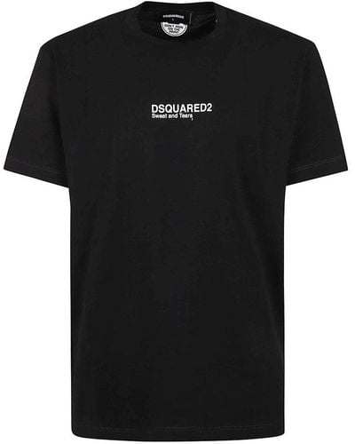 DSquared² Logo Printed Crewneck T-shirt - Black