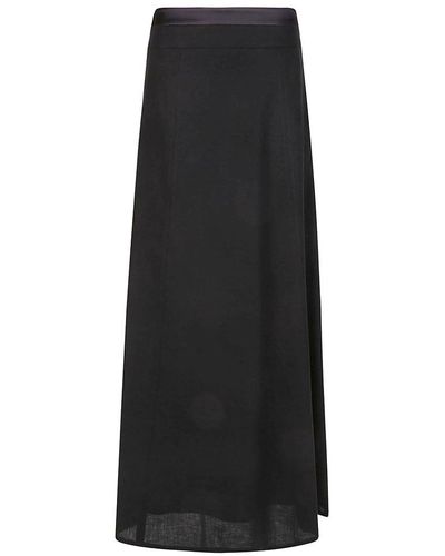 Peserico Flared Satin Skirt - Black