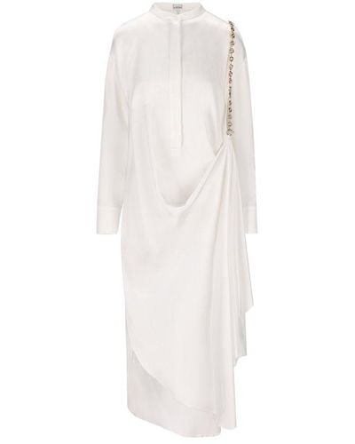 Loewe Chain-detailed Shirt Dress - White