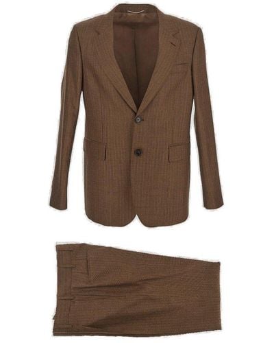 PT Torino Pinstriped Single Breasted Two-piece Suit - Brown