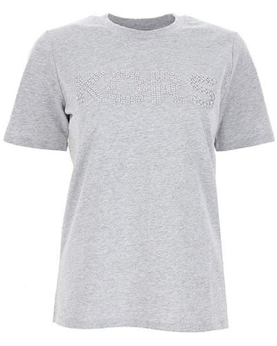 MICHAEL Michael Kors Logo Embellished Crewneck T-shirt - Grey