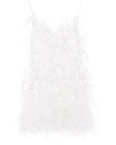 Cult Gaia ‘Zariah’ Dress With Ostrich Feathers - White