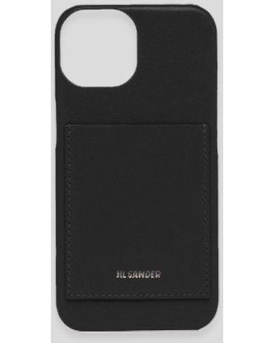 Jil Sander Logo Embossed Iphone 14 Phone Case - Black