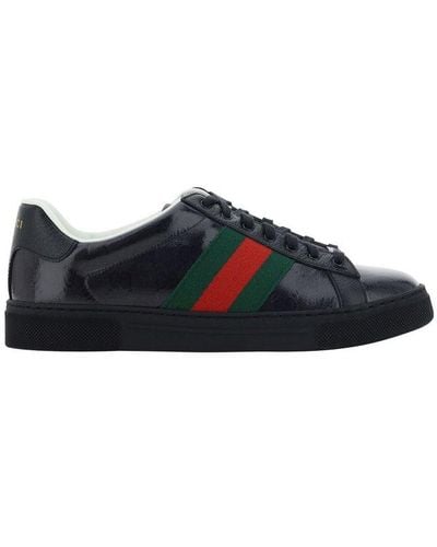 Gucci Ace GG Embellished Sneakers - Black