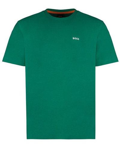 BOSS Logo Printed Crewneck T-shirt - Green