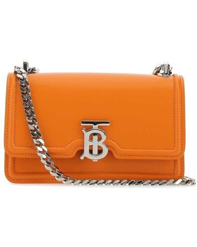 Burberry Mini Chain Tb Crossbody Bag - Orange