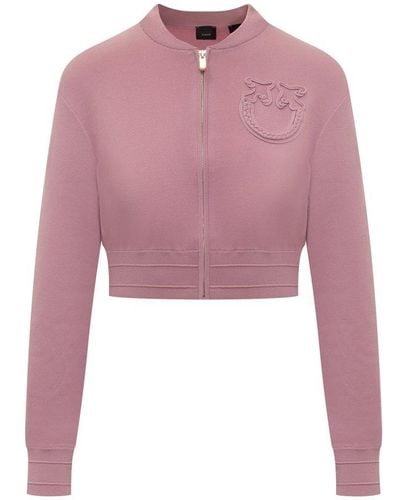 Pinko Bomber Jacket With Love Birds Logo - Pink
