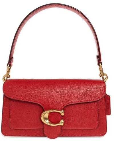 COACH Polished Pebble Leather Tabby Shoulder Bag 26 - Red