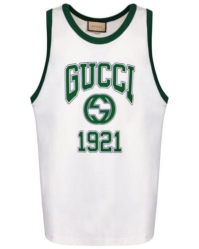Gucci Iconic Cotton Jersey Tank Top - Blue