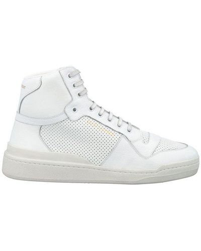 Saint Laurent Sl24 Mid-top Lace-up Sneakers - White