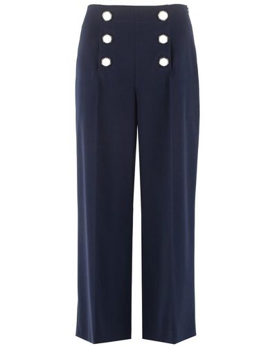 Boutique Moschino Button Detailed Wide Leg Trousers - Blue
