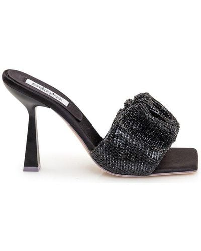 Sebastian Milano Squqre Toe High-heel Sandals - Black