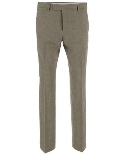 PT Torino Straight-leg Cropped Tailored Trousers - Grey