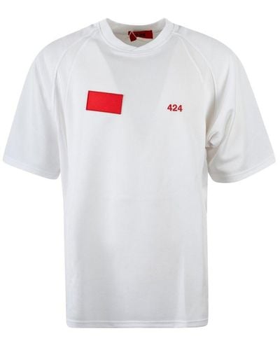 424 Logo Embroidered Crewneck T-shirt - White