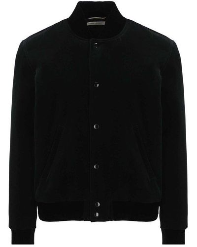 Saint Laurent Buttoned Long-sleeved Jacket - Black