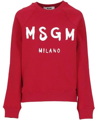 MSGM Sweatshirt With Logo - Red