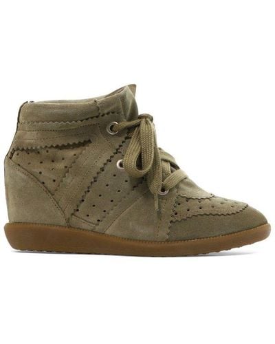 Isabel Marant Bobby Wedge Trainers - Brown