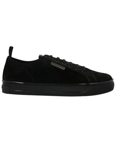 Gianvito Rossi Round Toe Lace-up Sneakers - Black