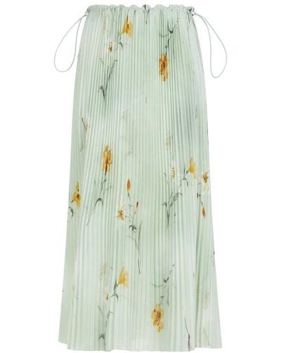 Balenciaga Floral Print Drawstring Skirt - Green