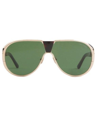 Tom Ford Vincenzo Aviator Frame Sunglasses - Green