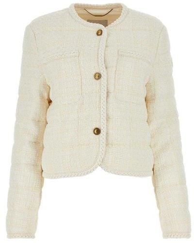 Moncler Tweed Button-up Jacket - White