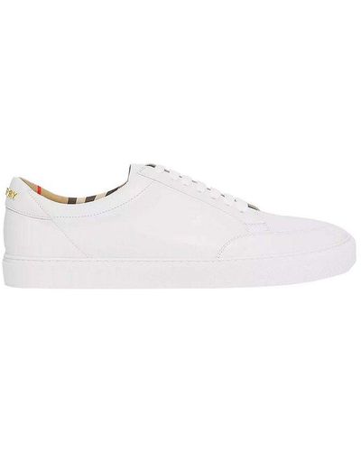 Burberry Logo Plaque Lace-up Sneakers - White