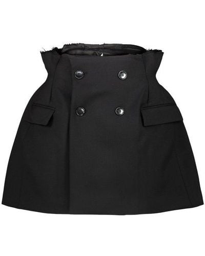 Vetements Button Detailed Mini Skirt - Black