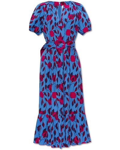 Diane von Furstenberg 'lindy' Patterned Dress, - Blue