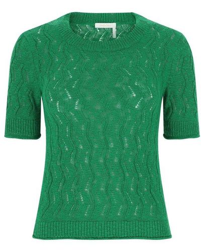 See By Chloé Short Sleeved Crewneck Sweater - Green