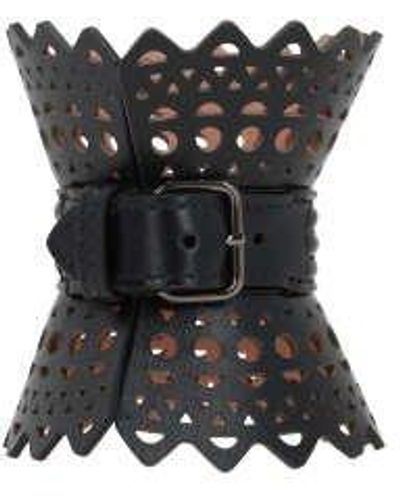 Alaïa Cut-out Detailed Buckled Corset Bracelet - Black