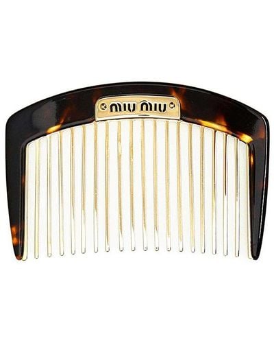 Miu Miu Logo-plaque Hair Comb - Multicolour