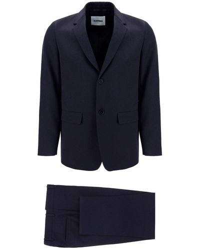 Jil Sander Slim Cut Tailored Suit - Blue