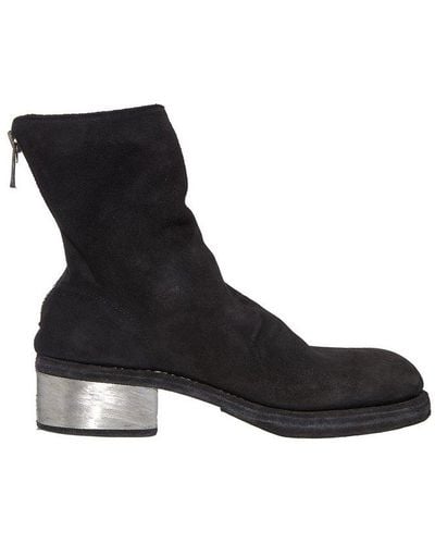 Guidi Back-zip Ankle Boots - Black