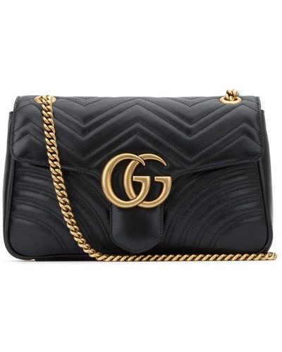 Gucci GG Marmont Matelassé Medium Shoulder Bag - Black