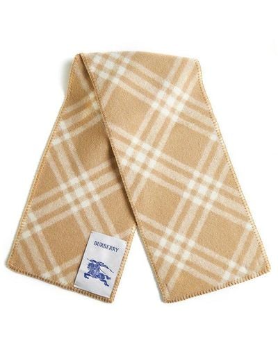 Burberry Archive Wool Check Scarf - Natural
