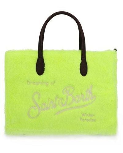 Mc2 Saint Barth Logo Embroidered Top Handle Bag - Green